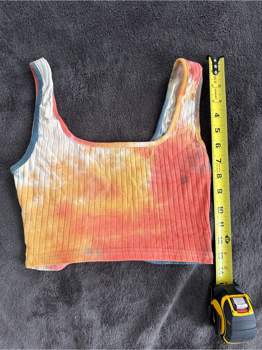 Multicolor Tie-Dye Ribbed Cropped Tank - Picture 2 of 3